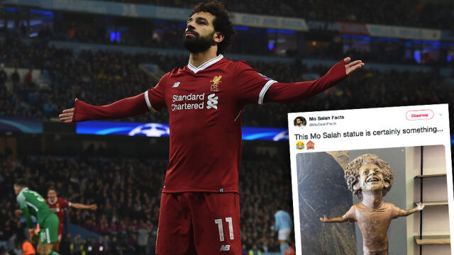 Salah immortalized on the monument. Worse than Ronaldo's bust