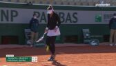 Piłka setowa na wyrównanie w półfinale debla kobiet w Roland Garros