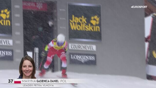 Pierwszy przejazd slalomu giganta Maryny Gąsienicy-Daniel w Courchevel