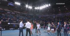 Kubler i Hijikata po odebraniu trofeum za wygraną w Australian Open